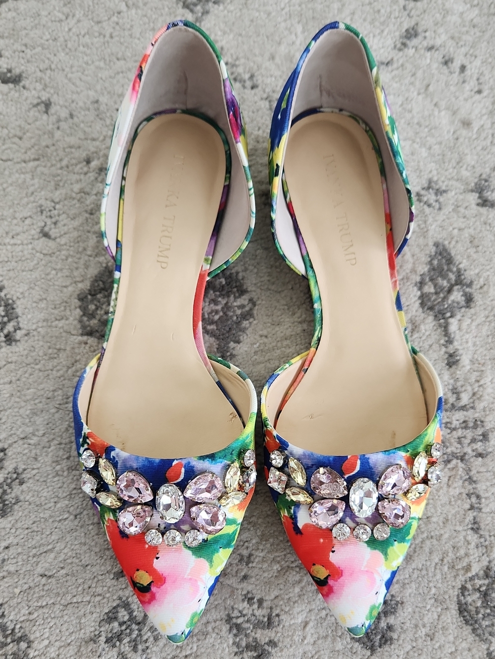 Floral Crystal D'Orsay Flats